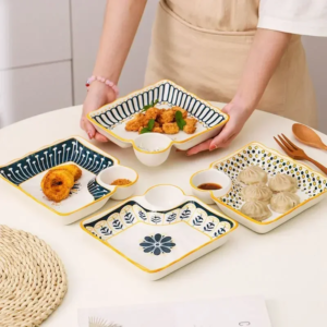 3_0dcb5da0-fbd0-4529-8269-7dcaea9e2c55_800x800.png Dumpling Plate with Vinegar Dish Household Ceramic Plate