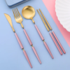 5pcs/set Portable gold Flatware Set